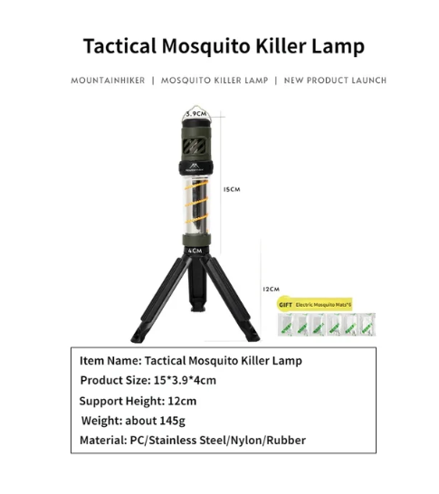 MOUNTAINHIKER Outdoor Camping Tactical Mosquito Lamp Killer Portable LED Flashlight Magnet USB Charging High Power Mosquito Lamp - Image 6