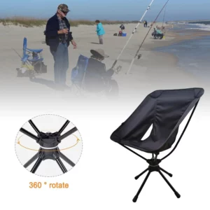 360?? Swivel Chairs Picnic Beach Fishing Folding Chair Outdoor Backpacking Lightweight Chair with Carry Bag for Camping Fishing