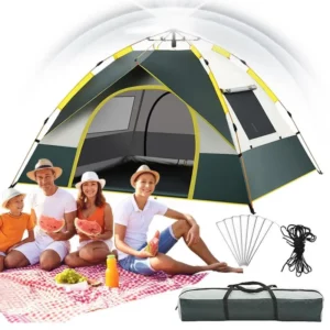 Camping Tent Waterproof Camping Tent For 2-3 Persons 2 Doors Waterproof Sunshade Tents For Camping Picnic Beach Garden Outdoor