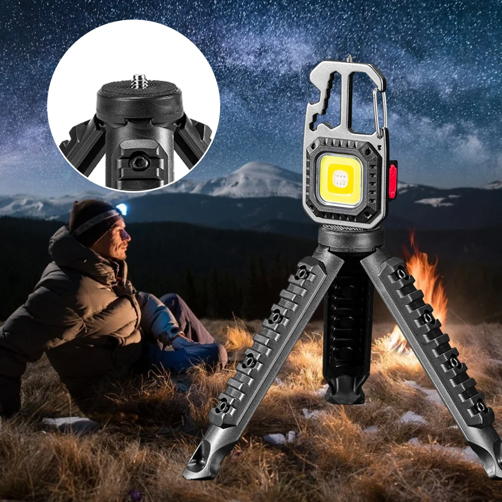Pocket Keychain Flashlight Tripod Camping Pocket Lantern Stand for Outdoor Camping Hiking Fishing
