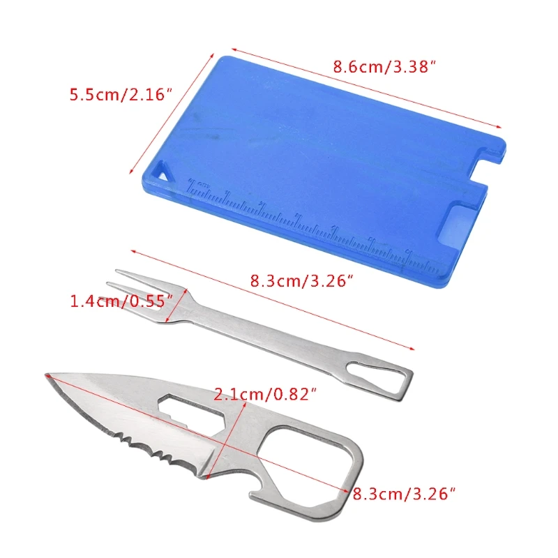 Portable Barbecue Knife Fork Card Kits Safety First Aids Outdoor Multifunctional Tool Set Camping Survival Equipment - Image 4